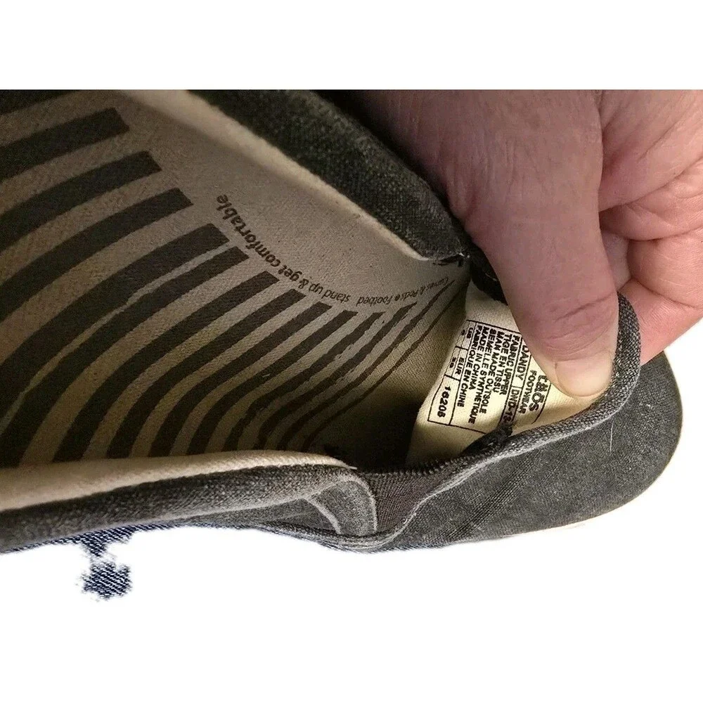 Taos Rubber Soul Slip On Sneakers Casual Shoes Dark Gray Canvas Women's Size 8